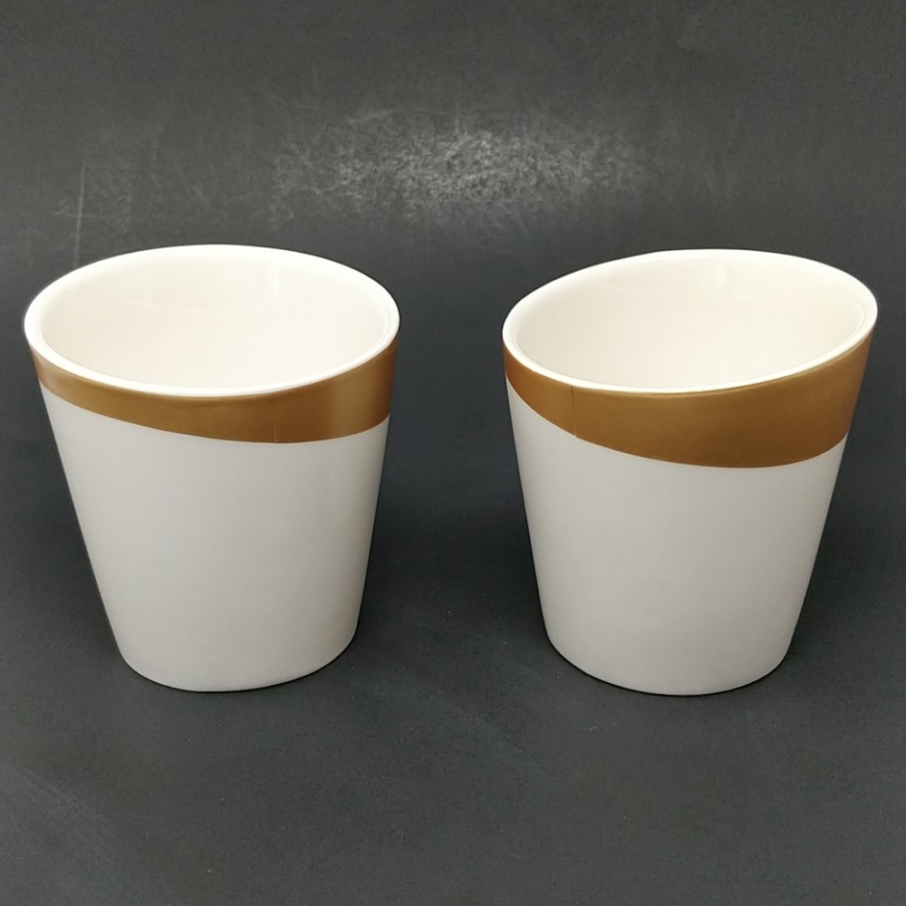Starbucks 2012 New Bone China Gold Slant Tea Cups